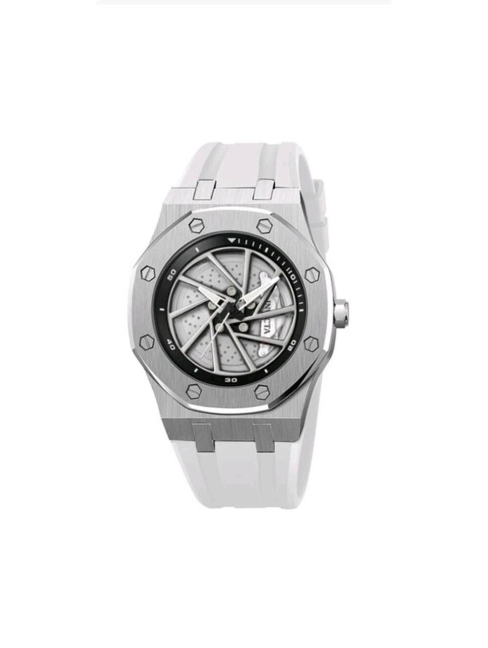 Invicta Speedway Rim 42mm Men's Watch Silver Dial White Band 70039 New In Box